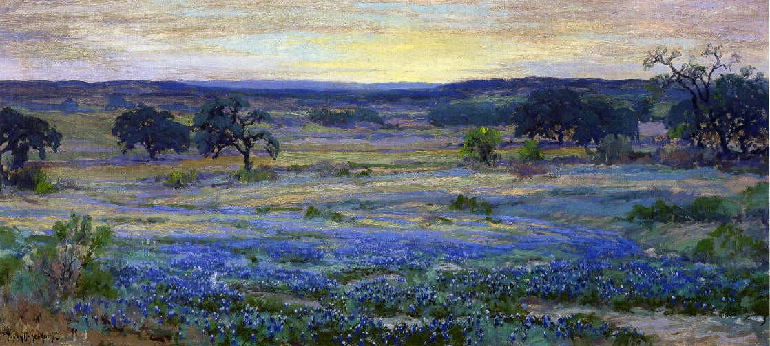 Bluebonnets at Dusk by Julian Onderdonk,16x12(A3) Poster