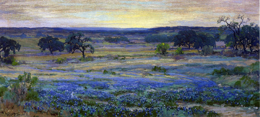Bluebonnets at Dusk by Julian Onderdonk,16x12(A3) Poster