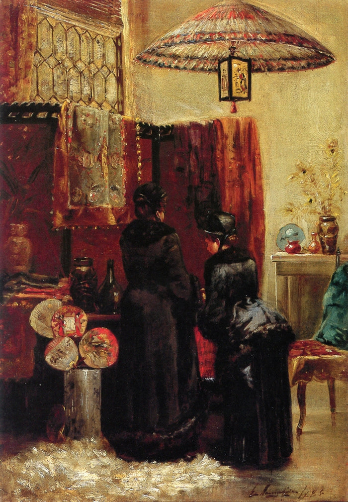 A Quaint Oriental Shop by Elliott Daingerfield,A3(16x12