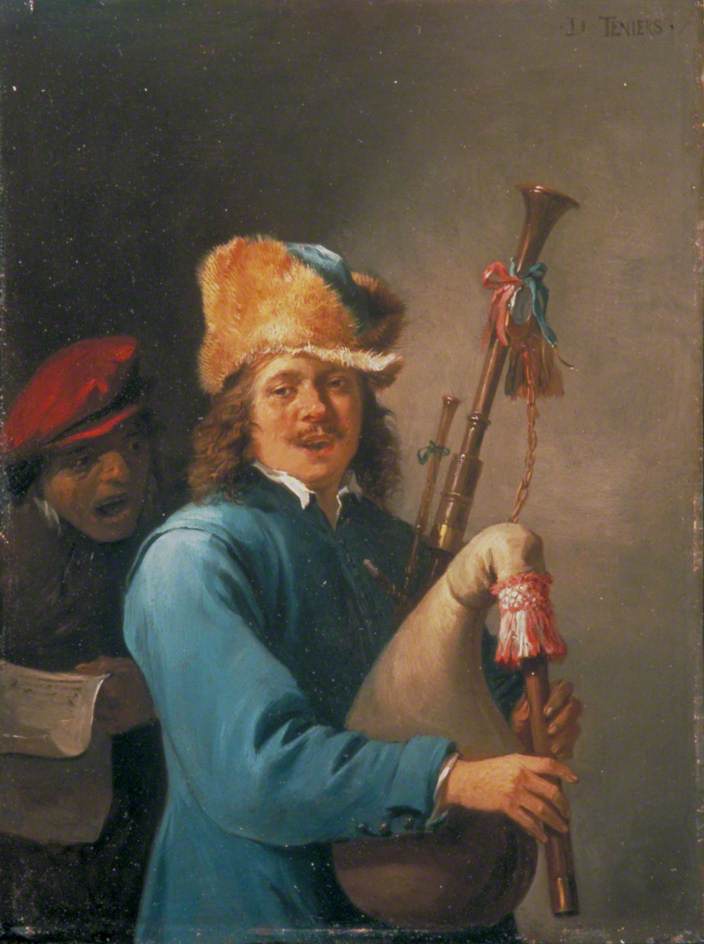 The Five Senses:  Hearing, vintage artwork by David Teniers (II), 12x8" (A4) Poster