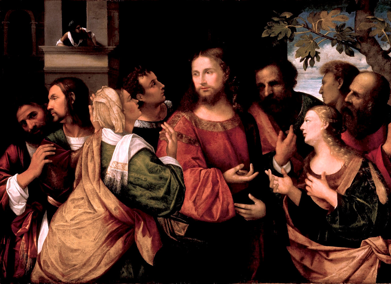 Christ and the Women of Canaan, vintage artwork by Rocco Marconi, 12x8" (A4) Poster