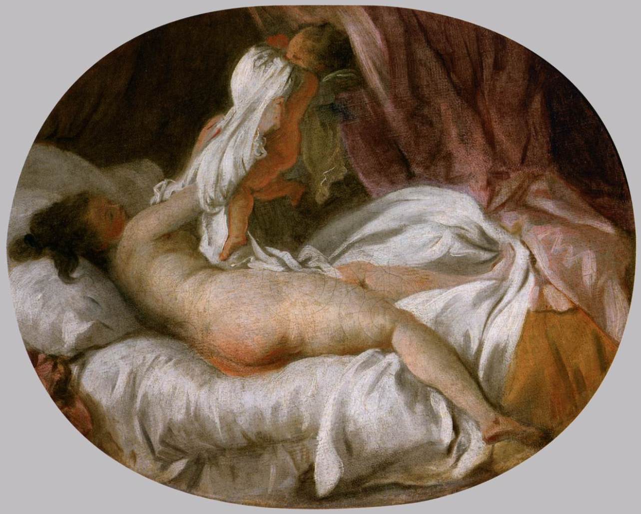 La chemise enlevee  (The Shirt Withdrawn), vintage artwork by Jean-Honore Fragonard, 12x8" (A4) Poster