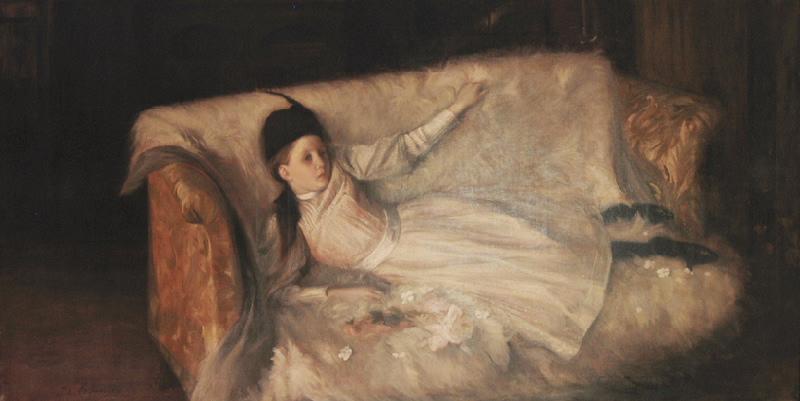 Child Lying on a Couch by Jacques-emile Blanche,A3(16x12")Poster