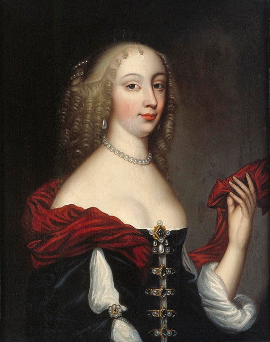 Portrait of a Woman, possibly Anne Hyde (1637-1671), Duchess of York, vintage artwork by Adriaen Hanneman, 12x8" (A4) Poster