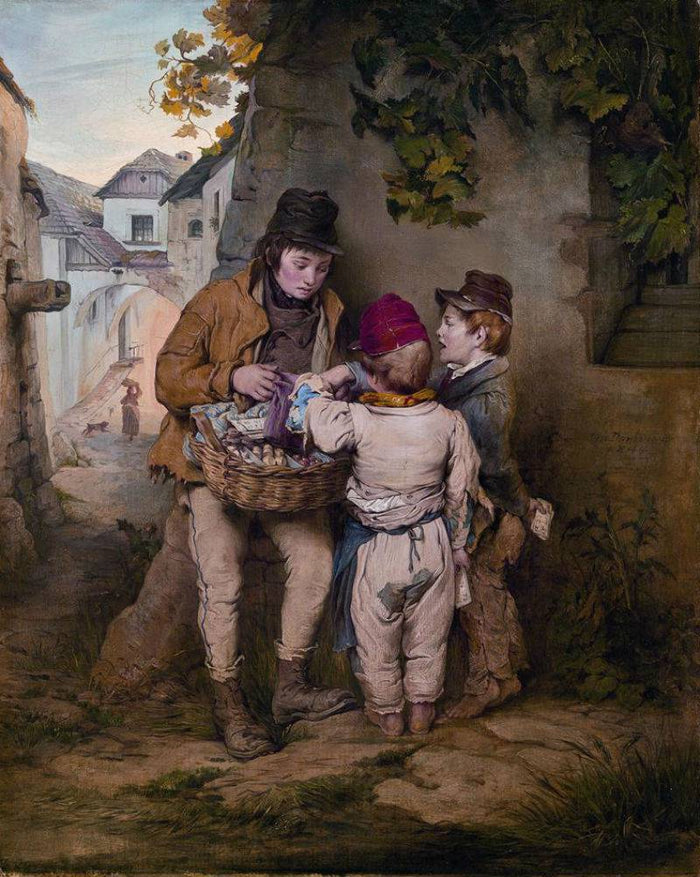 The Gottscheer Boy, vintage artwork by Josef Franz Danhauser, A3 (16x12