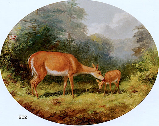 Deer and Fawn, vintage artwork by Arthur Fitzwilliam Tait, A3 (16x12") Poster Print