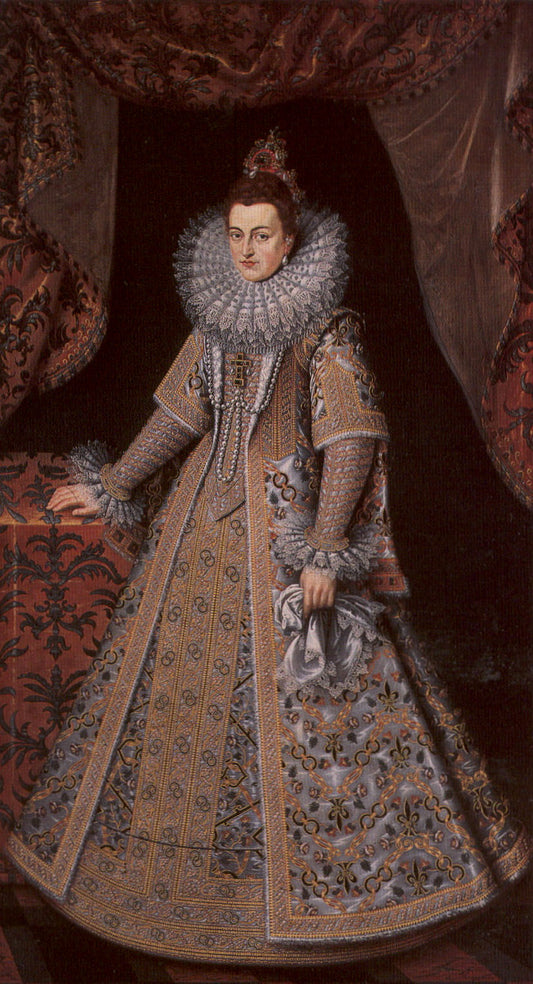 Portrait of Isabella Clara Eugenia, vintage artwork by Frans Pourbus the Younger, 12x8" (A4) Poster