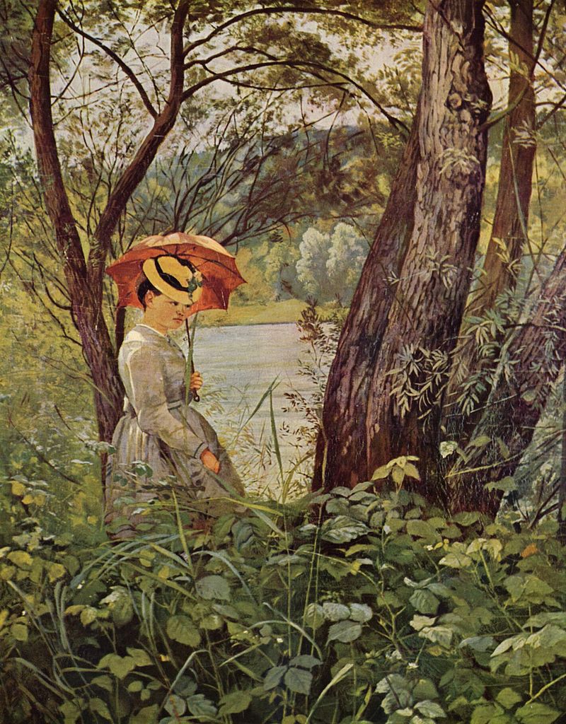 In the Sunshine, vintage artwork by Hans Thoma, 12x8" (A4) Poster