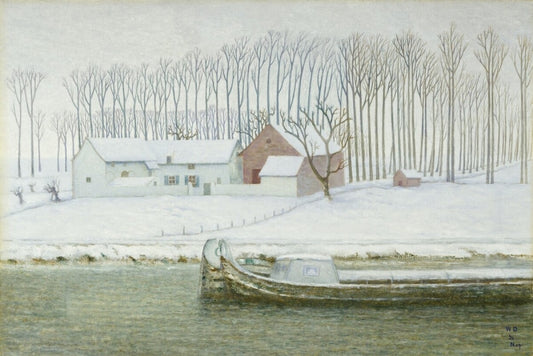 he Canal near Haeren (winter) by William Degouve de Nuncques,A3(16x12")Poster