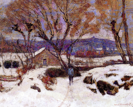 Snow at Murol, vintage artwork by Victor Charreton, 12x8" (A4) Poster