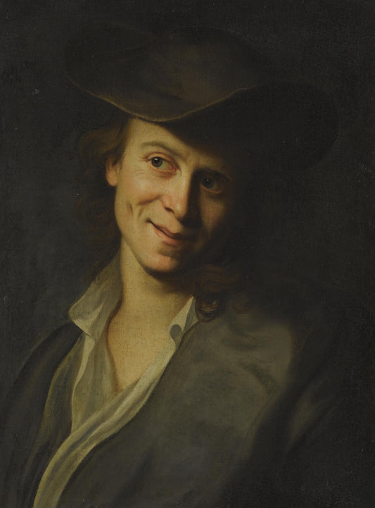 Portrait of a Boy with Long Hair, vintage artwork by Christian Seybold, 12x8" (A4) Poster