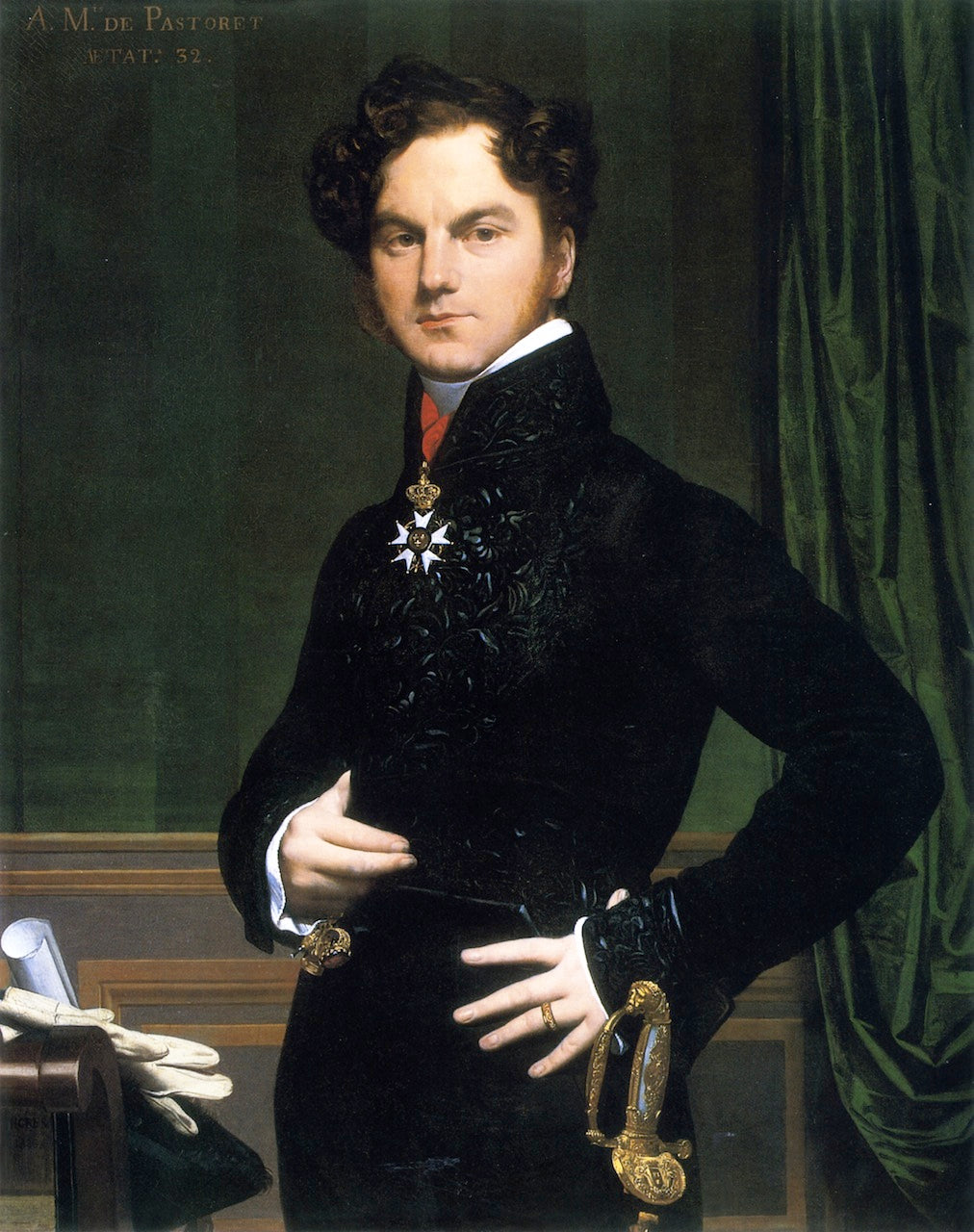 Amedee-David, the Marquis de Pastoret (1781-1857), vintage artwork by Jean-Auguste-Dominique Ingres, 12x8" (A4) Poster
