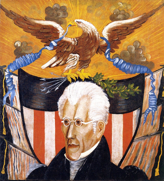Andrew Jackson, vintage artwork by Edward Hicks, 12x8" (A4) Poster