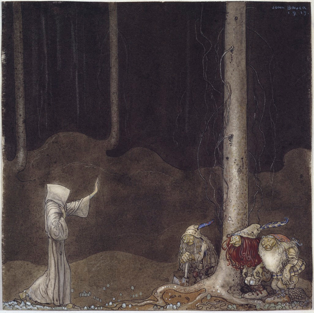 Brother St. Martin and the Three Trolls by John Bauer,16x12(A3) Poster