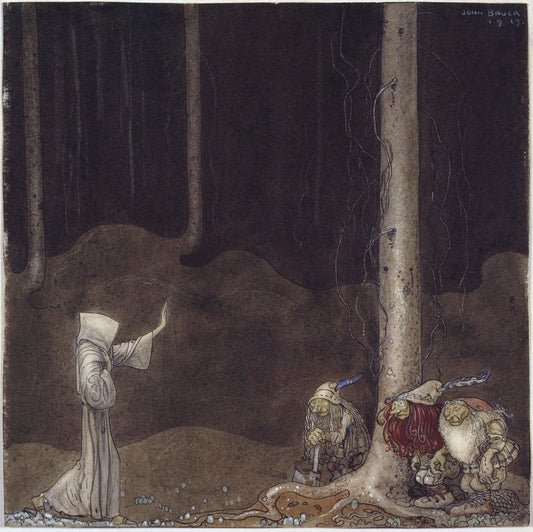 Brother St. Martin and the Three Trolls by John Bauer,16x12(A3) Poster