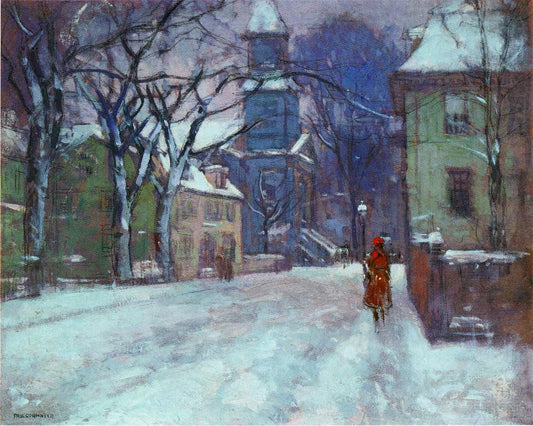 December - Gloucester, vintage artwork by Paul Cornoyer, 12x8" (A4) Poster