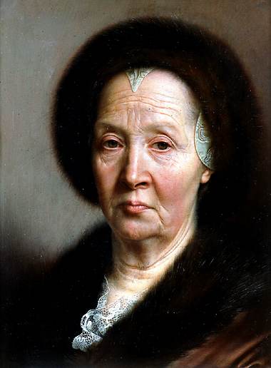 The Haed of a old Lady, vintage artwork by Christian Seybold, 12x8" (A4) Poster