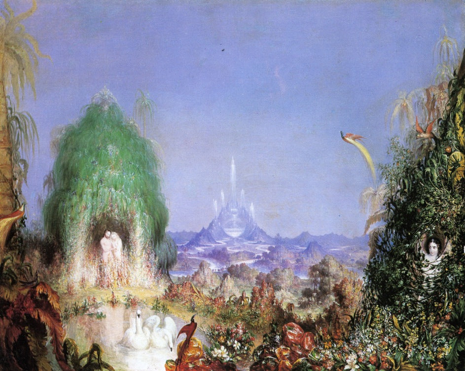Adam and Eve before the Fall: A Scene from Milton's Paradise Lost, vintage artwork by Marcus Mote, A3 (16x12") Poster Print