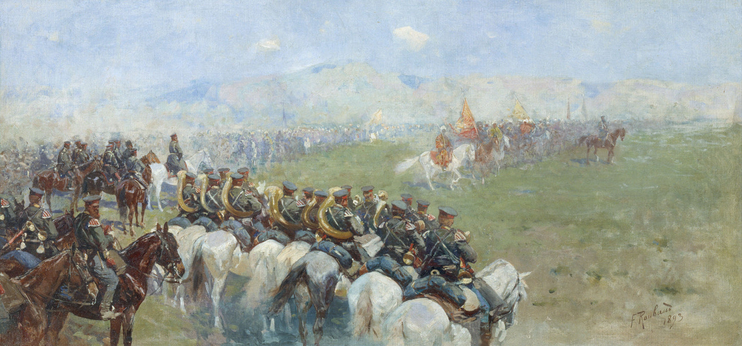 lexander III Inspecting the Troops by Franc Alekseevich Rubo,A3(16x12")Poster