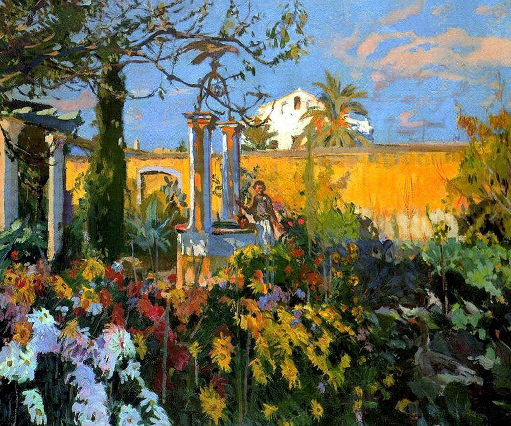 Jardín, vintage artwork by Joaquin Mir  Trinxet, 12x8" (A4) Poster