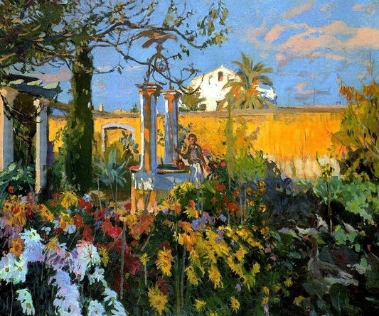 Jardín, vintage artwork by Joaquin Mir  Trinxet, 12x8" (A4) Poster