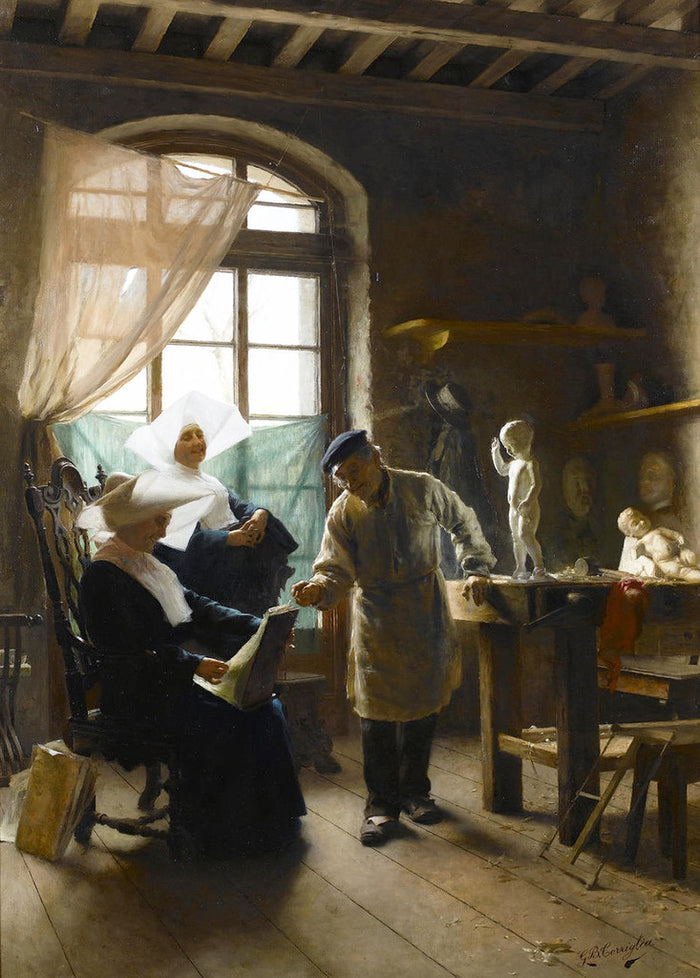 In the artist's studio by Giovanni Battista Torriglia,A3(16x12