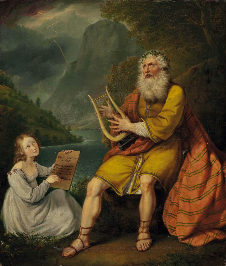 Gesange des Ossian, vintage artwork by Joseph Robert von Langer, 12x8" (A4) Poster