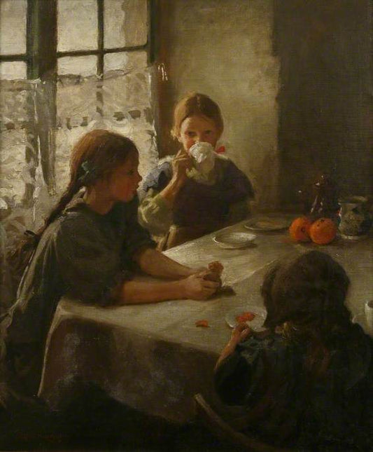The Tea Party by Harold Charles Francis Harvey,16x12(A3) Poster