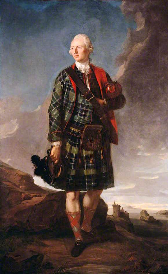 Sir Alexander Macdonald, 9th Baronet of Sleat and 1st Baron Macdonald of Slate, vintage artwork by Attributed to George Chalmers, 12x8" (A4) Poster