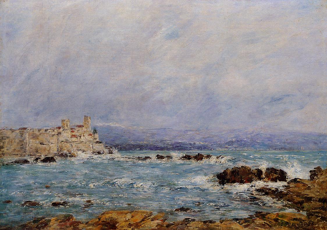 Antibes, the Rocks of the Islet, vintage artwork by Eugène-Louis Boudin, 12x8" (A4) Poster