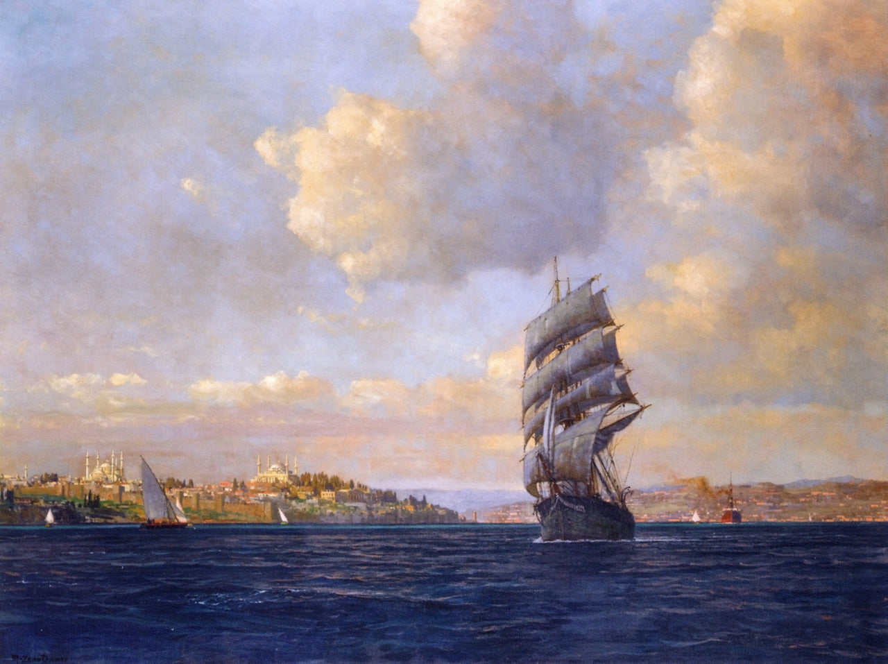 Sailing on the Bosphorus by Michael Zeno Diemer,A3(16x12")Poster