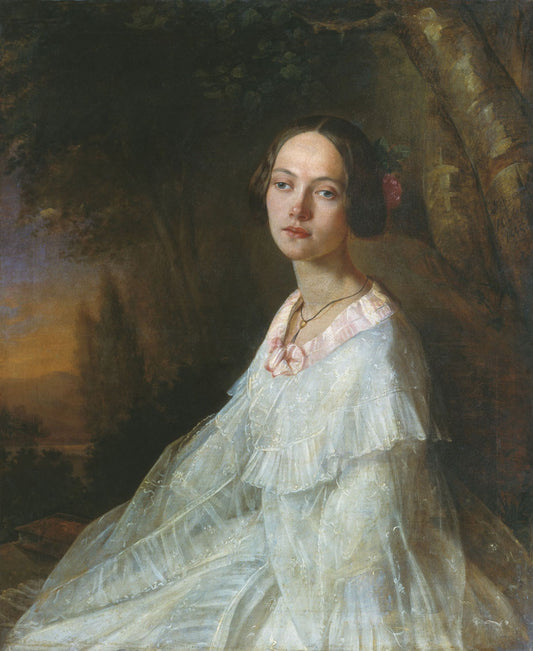 Portrait of Yu. Zhadovskaya, vintage artwork by Nikolai Lavrov, A3 (16x12") Poster Print