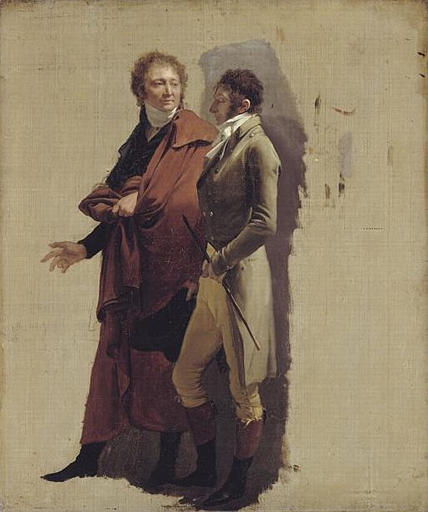Guillaume Guillon called Lethiere (1760-1832), and Antoine-Charles-Horace called Carle Vernet, vintage artwork by Louis-Leopold Boilly, 12x8" (A4) Poster