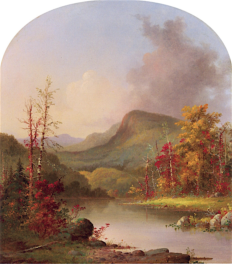 Autumn Mountain Scene, vintage artwork by George Henry Durrie, A3 (16x12") Poster Print
