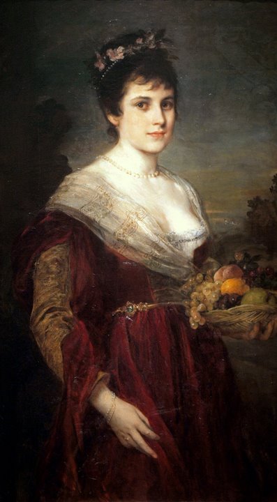 Pomona, vintage artwork by Friedrich August von Kaulbach, 12x8" (A4) Poster