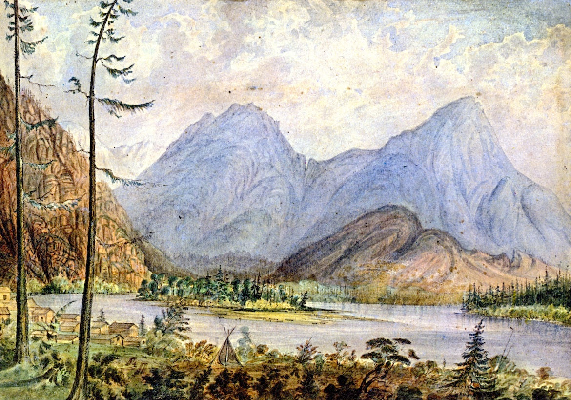 From Fort Hope, Fraser's [sic] River, vintage artwork by James Madison Alden, 12x8" (A4) Poster
