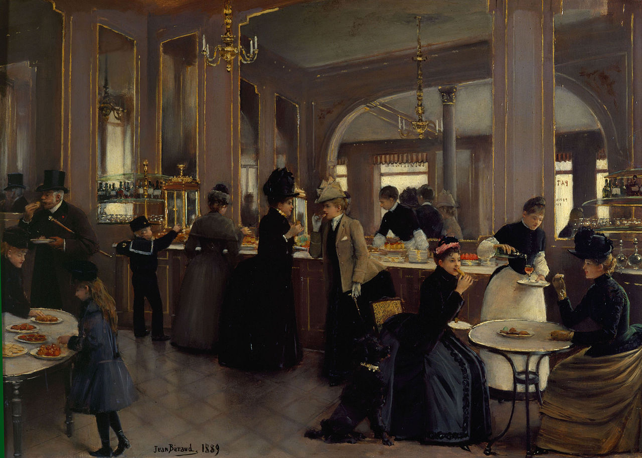 La Pâtisserie Gloppe au Champs-Élysees, vintage artwork by Jean-Georges Beraud, 12x8" (A4) Poster