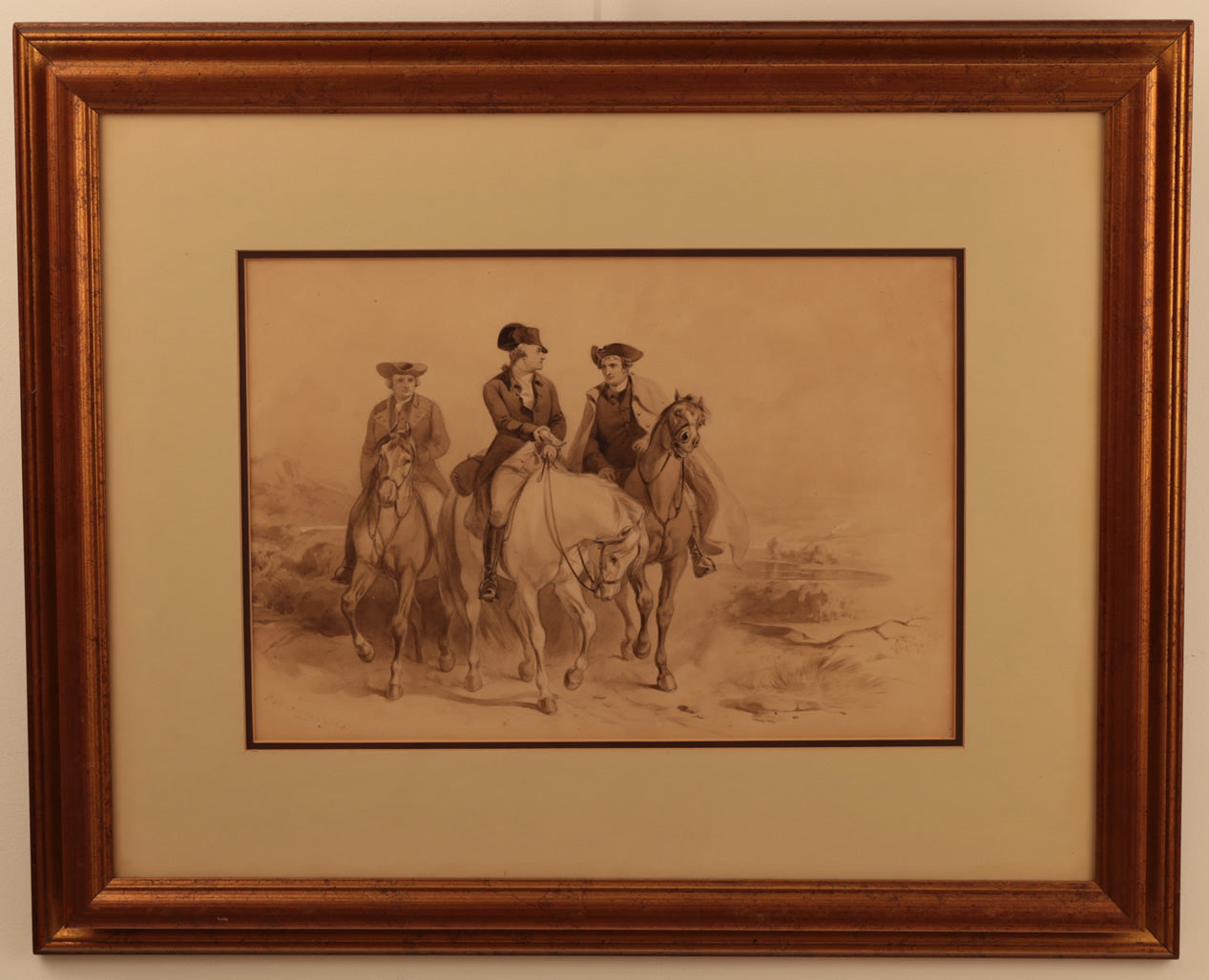 Washington and Companions, vintage artwork by Felix Octavius Carr Darley, A3 (16x12") Poster Print