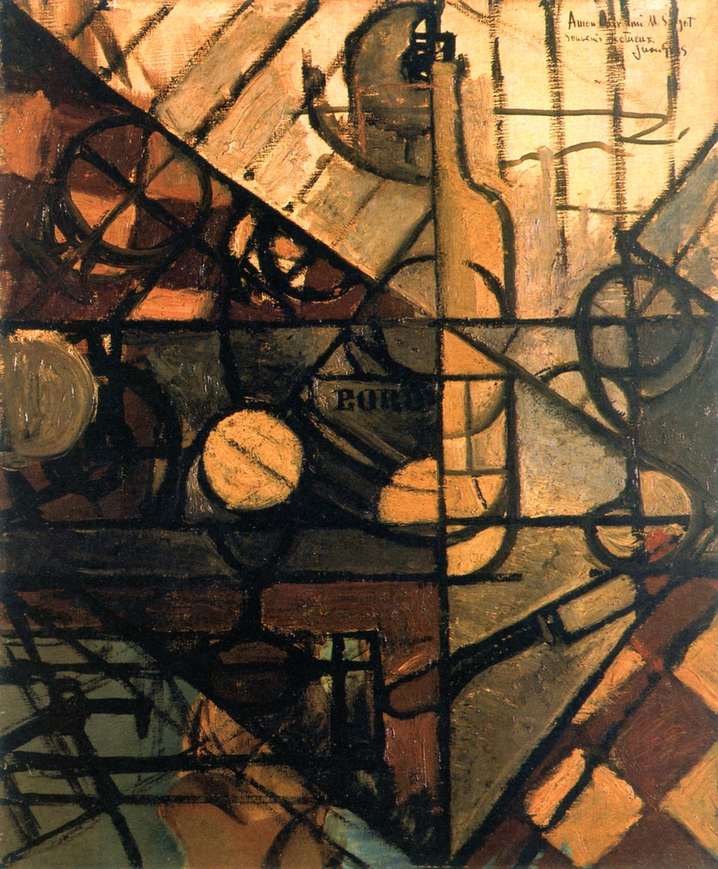 The Bottle of Bordeaux by Juan Gris,16x12(A3) Poster