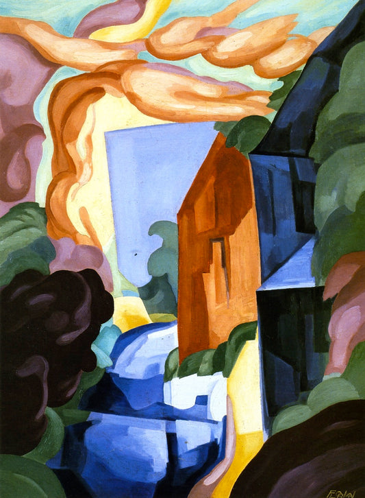 Landscape without Words, vintage artwork by Oscar Bluemner, 12x8" (A4) Poster