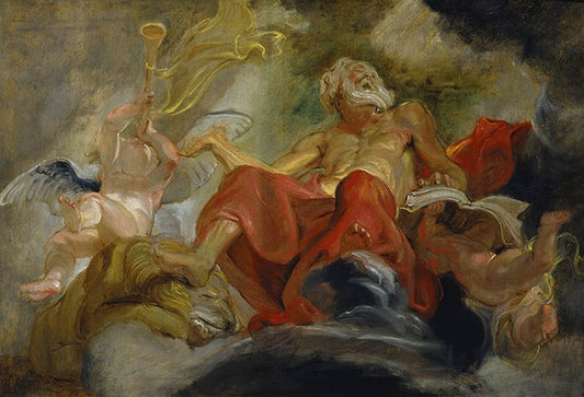 Assumption of Hieronymus, vintage artwork by Peter Paul Rubens, 12x8" (A4) Poster