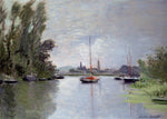 Argenteuil Seen from the Small Arm of the Seine, vintage artwork by Claude Monet, 12x8" (A4) Poster