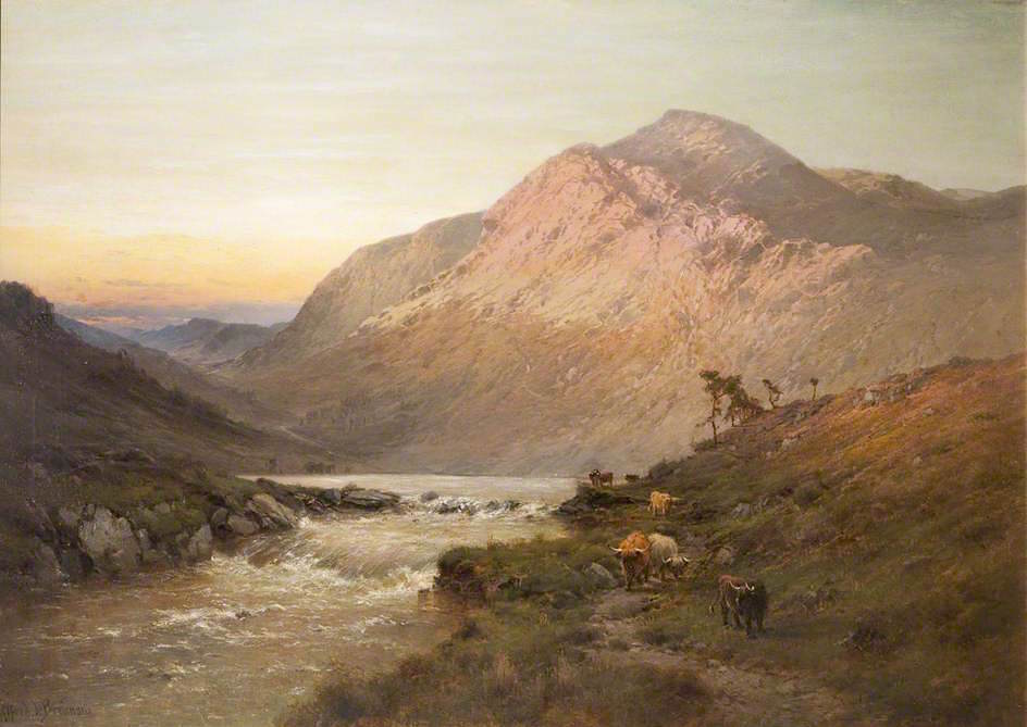 Loch Nagar, vintage artwork by Alfred de Breanski, Sr., 12x8" (A4) Poster