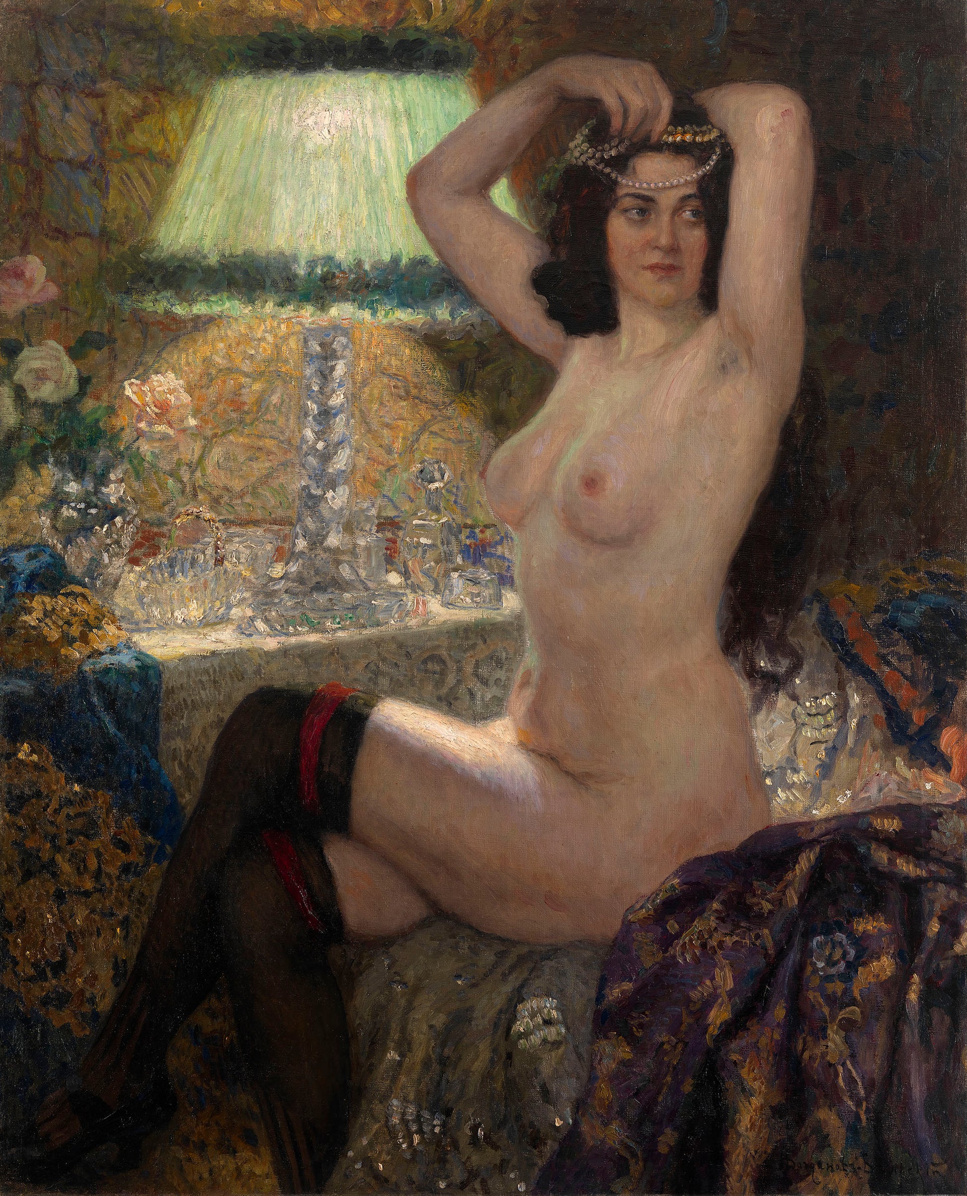 By the Green Lamp by Nikolai Petrovich Bogdanov-Belsky,A3(16x12")Poster