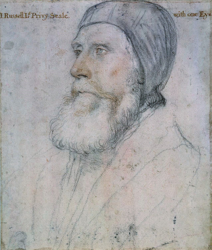 John Russell, 1st Earl of Bedford (1485-1555), vintage artwork by Hans Holbein the Younger, A3 (16x12