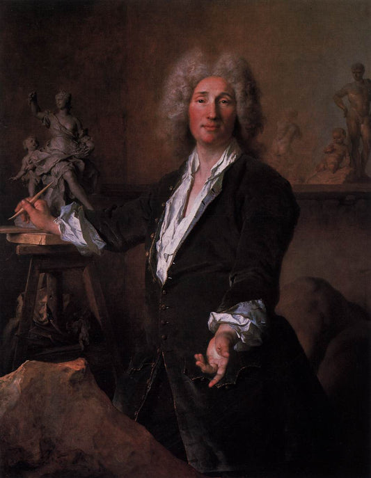 The Sculptor Nicolas Coustou in His Atelier, vintage artwork by Nicolas de Largillière, 12x8" (A4) Poster