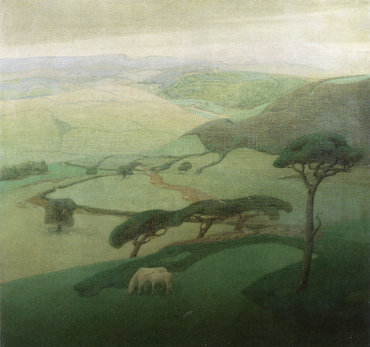 Evening in the Mountains, vintage artwork by Valerius de Saedeleer, 12x8" (A4) Poster