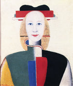 Girl with a Comb in Her Hair, vintage artwork by Kasimir Malevich, 12x8" (A4) Poster