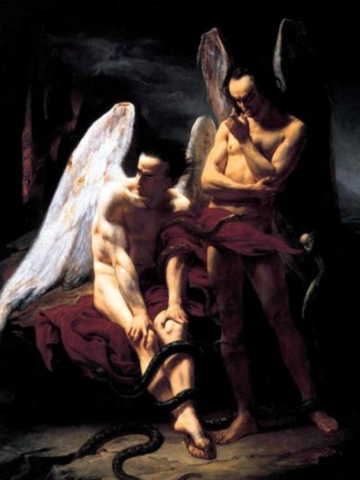 Fallen Angels, vintage artwork by François Barthelemy Michel Édouard Cibot, A3 (16x12") Poster Print