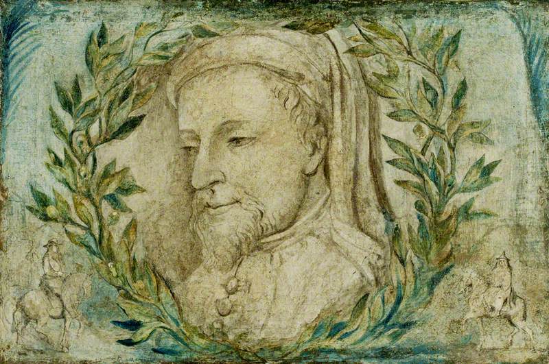 Geoffrey Chaucer (c.1343–1400), vintage artwork by William Blake, 12x8" (A4) Poster